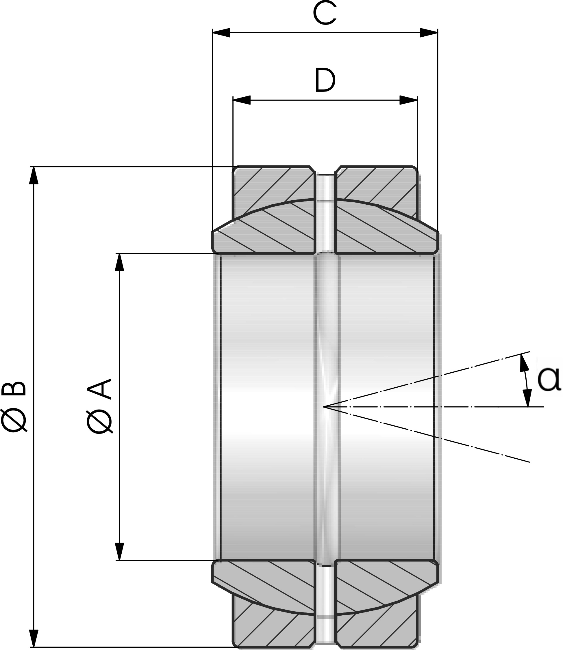 CABEZA DE RÓTULA ESFÉRICA RADIAL GE-ES